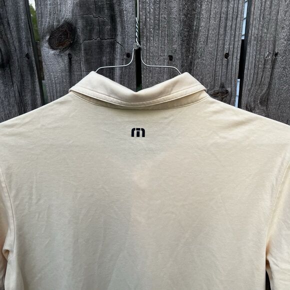 Travis Mathew Short Sleeve Salt Sand Polo Mens M Yellow Golf Outdoor Preppy Dad - Picture 13 of 14